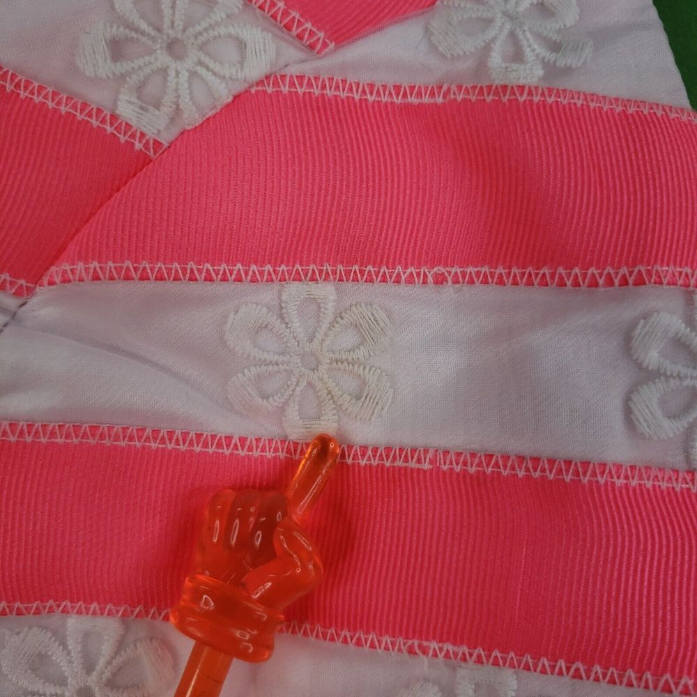 Lilly‎ Pulitzer Joslin Dress Size 0 Pink White Flutter Ribbon Floral Striped - Picture 15 of 16